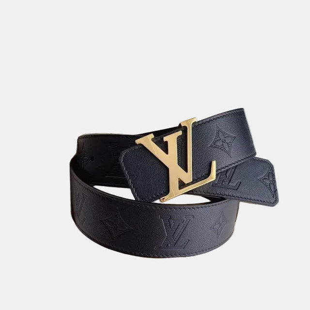 LouV Initiales Gürtel 4,0 cm goldene Schnalle