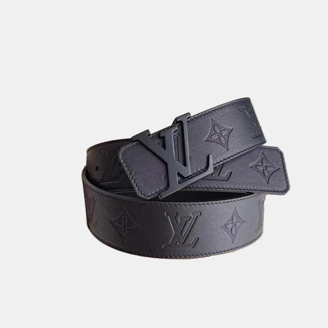 LouV Initiales Gürtel 4,0 cm schwarze Schnalle
