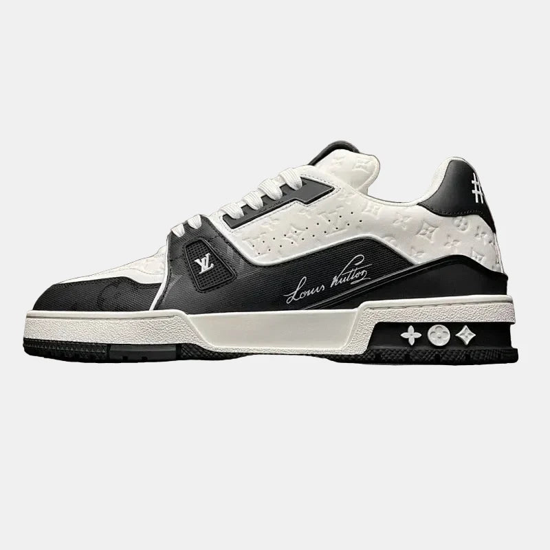 LouV Trainer Low schwarz/weiß Prägung