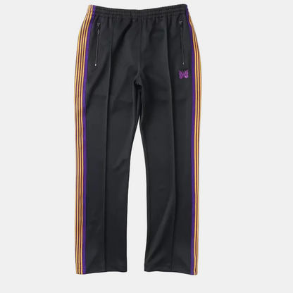 Nadel Streifen Jogginghose schwarz/lila