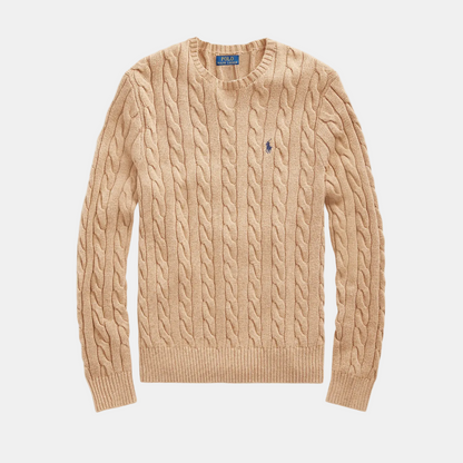 RL Zopfstrick-Pullover camel/navy