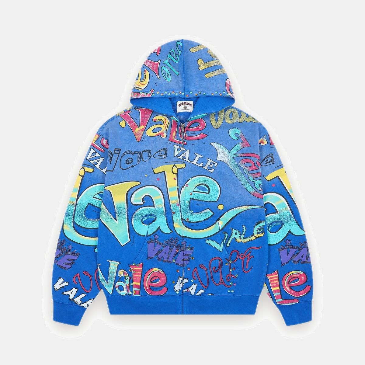 VD Allover Zip-Hoodie blau