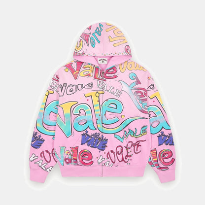 VD Allover Zip-Hoodie rosa